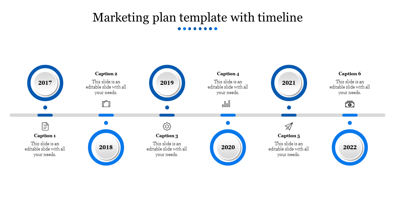 Free - Marketing Plan Template With Timeline PPT & Google Slides